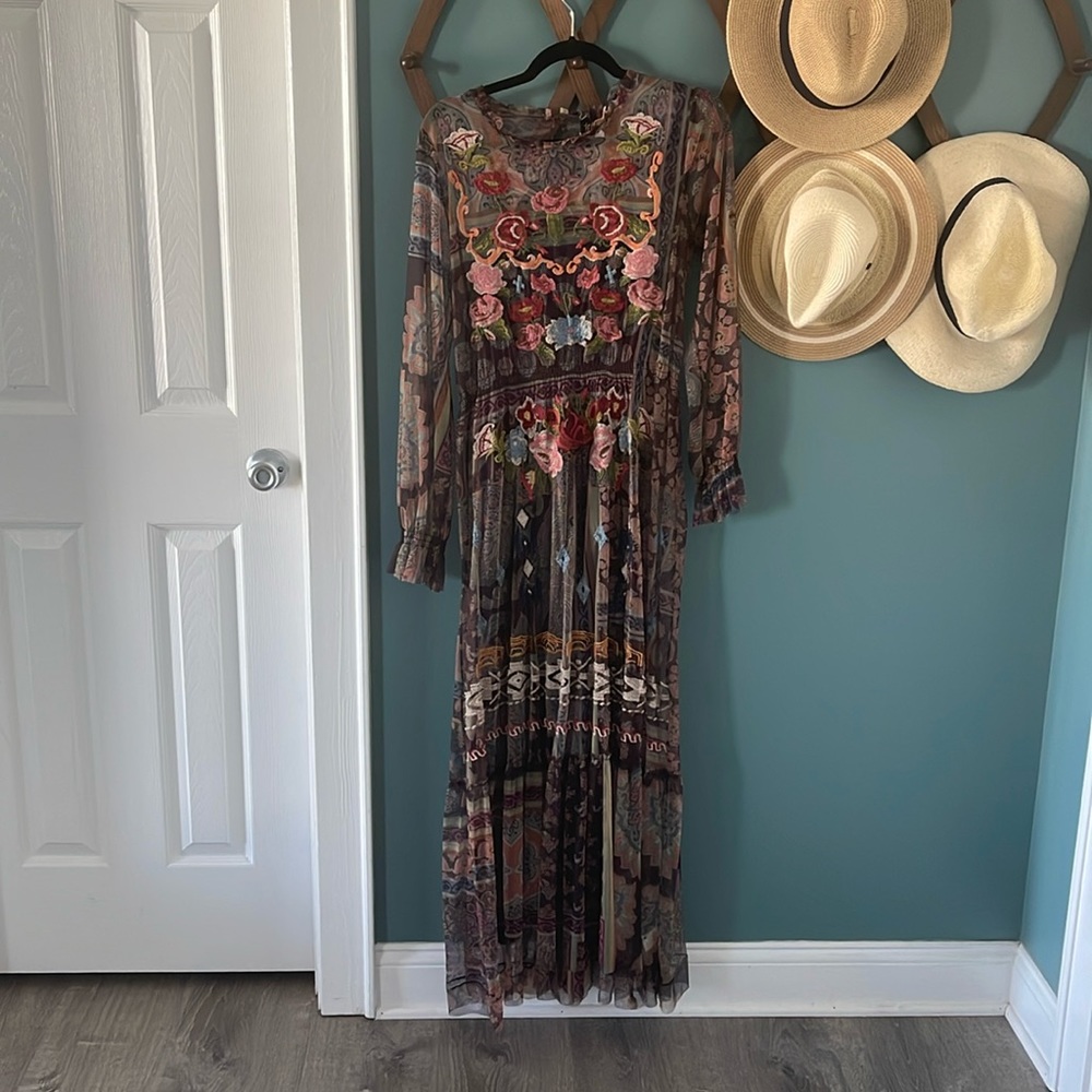 JOHNNY WAS Elexa Mesh Dress small NWT